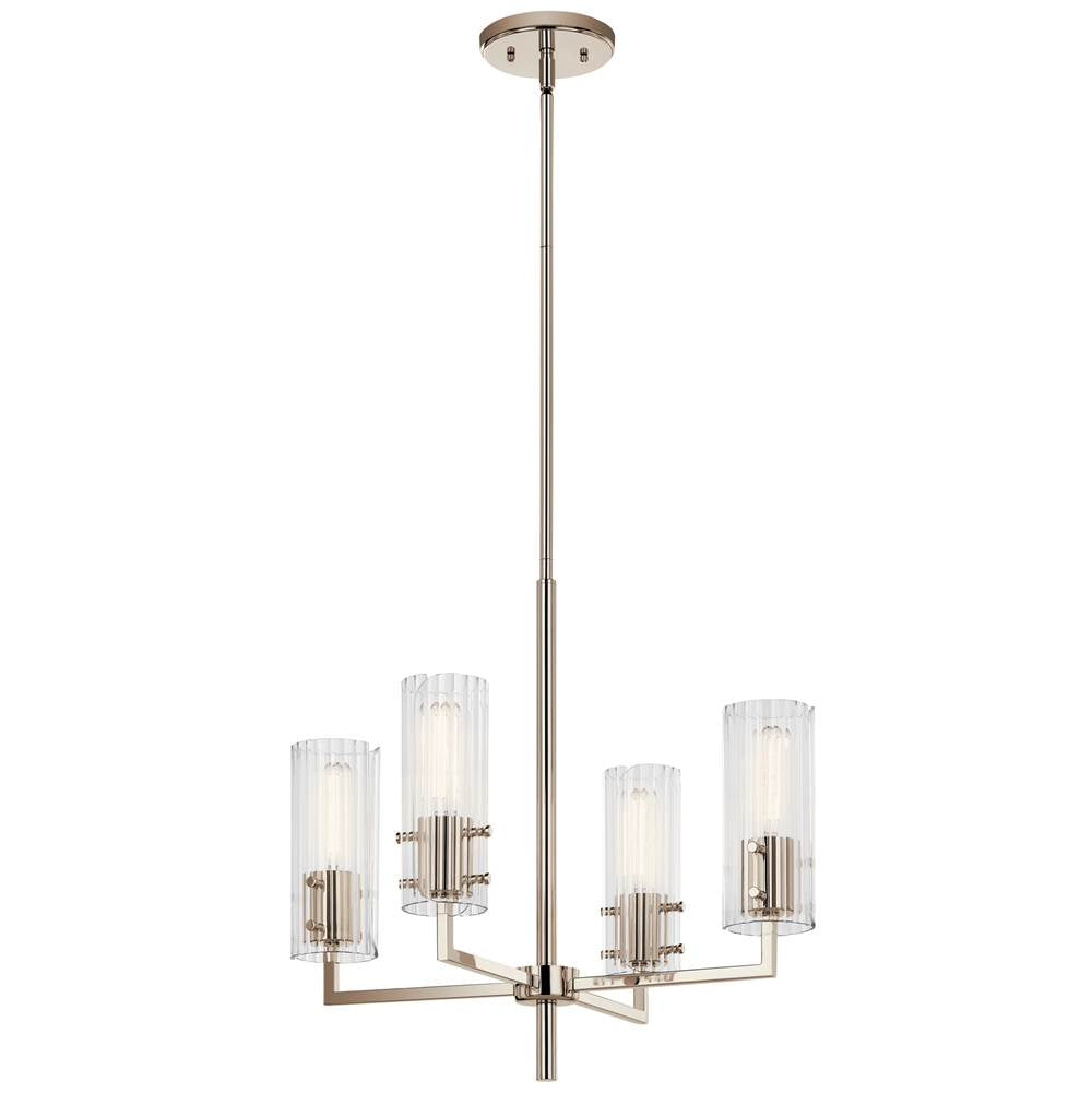 KICHLER 52678PN Velestino 20.5" 4-Light Chandelier in Polished Nickel