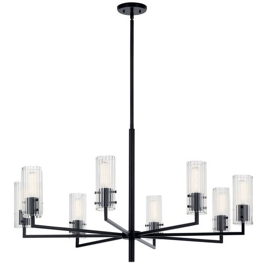 KICHLER 52680BK Velestino 40.25" 8-Light Chandelier in Black