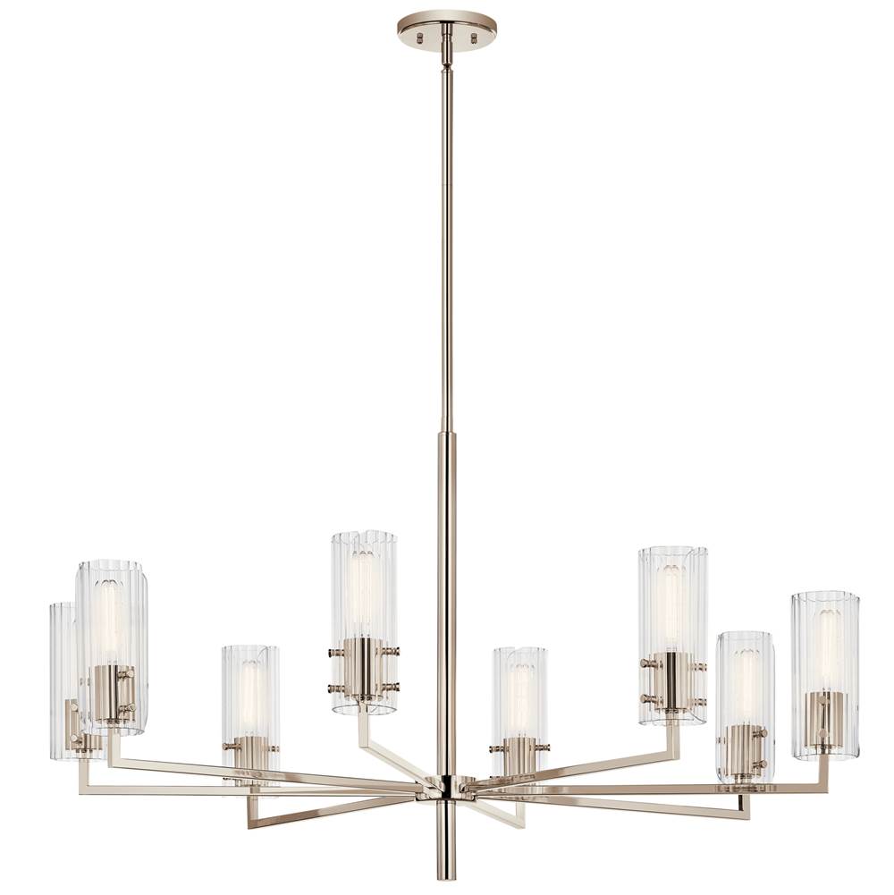 KICHLER 52680PN Velestino 40.25" 8-Light Chandelier in Polished Nickel