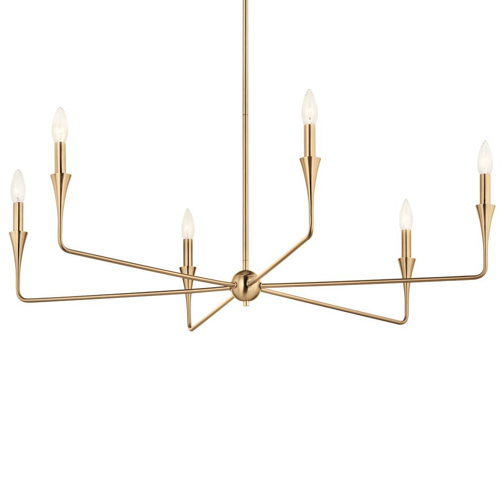 KICHLER 52690CPZ Alvaro 40 Inch 6 Light Chandelier in Champagne Bronze
