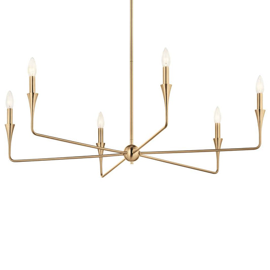 KICHLER 52690CPZ Alvaro 40 Inch 6 Light Chandelier in Champagne Bronze
