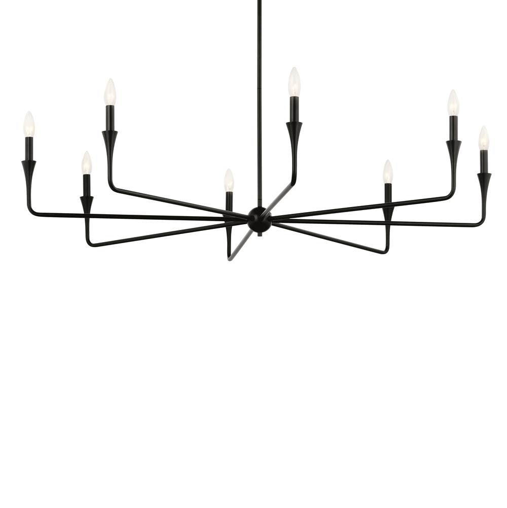 KICHLER 52691BK Alvaro 50 Inch 8 Light Chandelier in Black