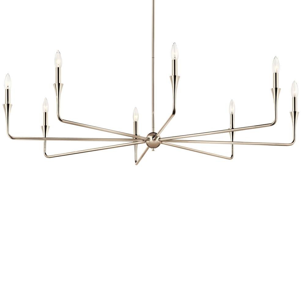 KICHLER 52691PN Alvaro 50 Inch 8 Light Chandelier in Polished Nickel