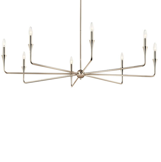KICHLER 52691PN Alvaro 50 Inch 8 Light Chandelier in Polished Nickel