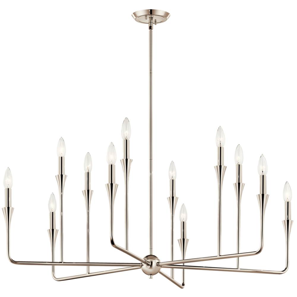 KICHLER 52692PN Alvaro 39.75 Inch 12 Light Multi-Tier Chandelier in Polished Nickel