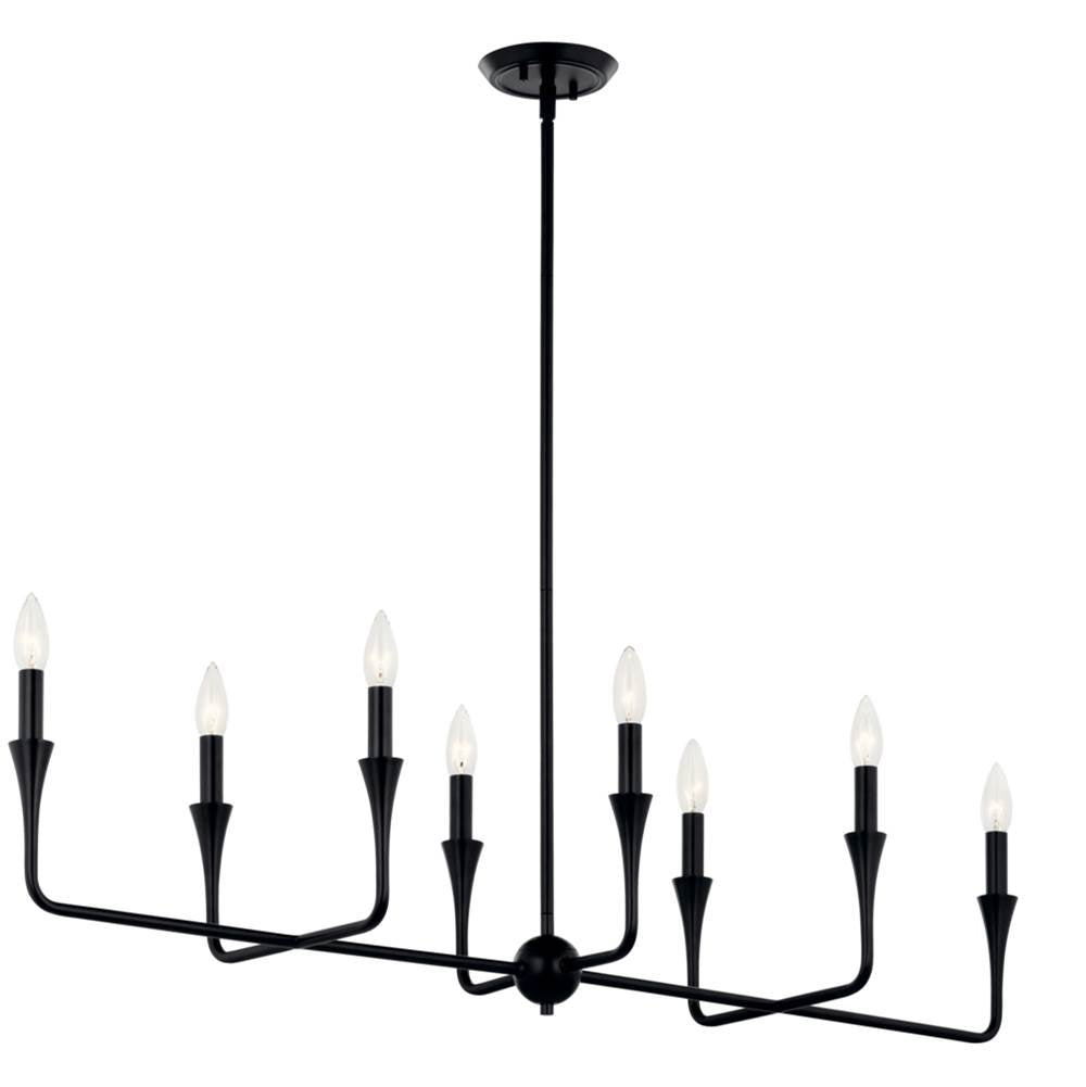 KICHLER 52693BK Alvaro 45.5 Inch 8 Light Linear Chandelier in Black