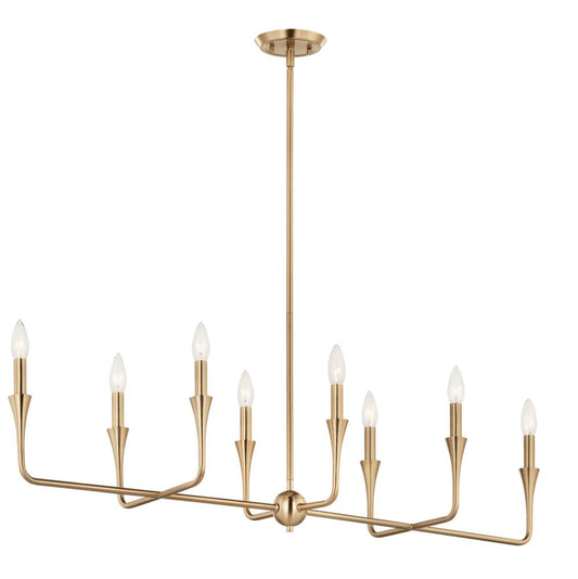 KICHLER 52693CPZ Alvaro 45.5 Inch 8 Light Linear Chandelier in Champagne Bronze