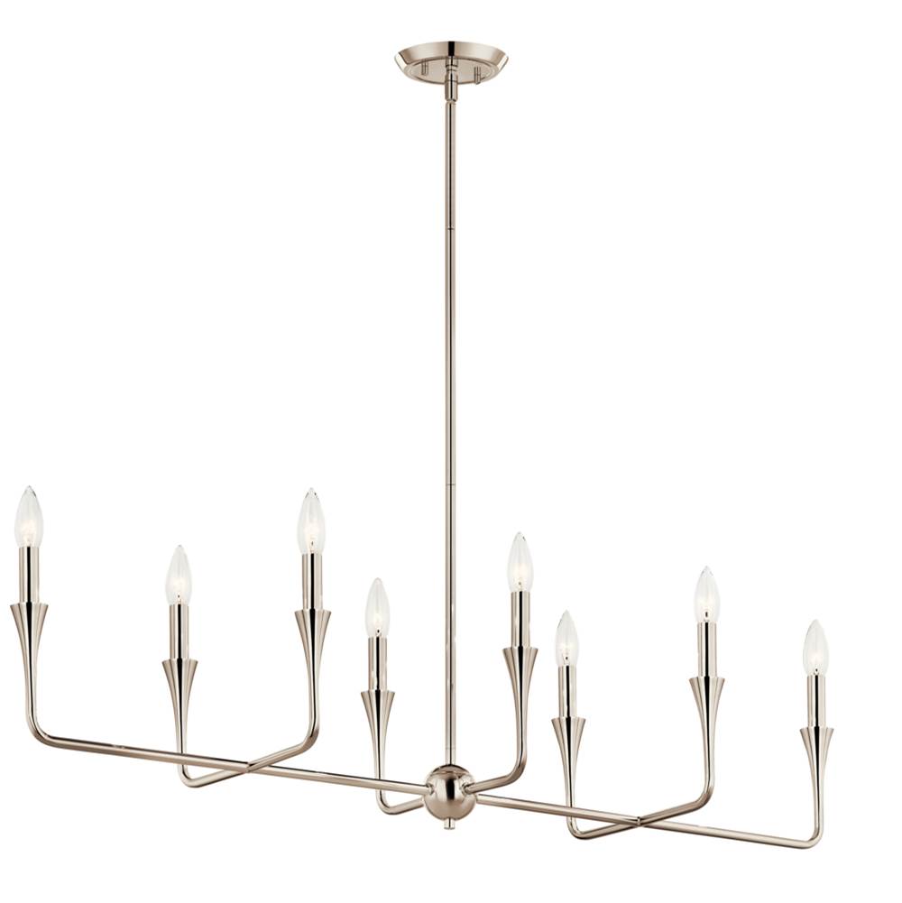KICHLER 52693PN Alvaro 45.5 Inch 8 Light Linear Chandelier in Polished Nickel
