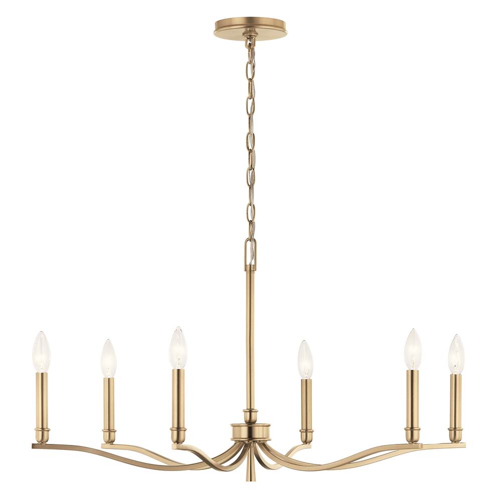KICHLER 52695CPZ Malene 32 Inch 6 Light Chandelier in Champagne Bronze