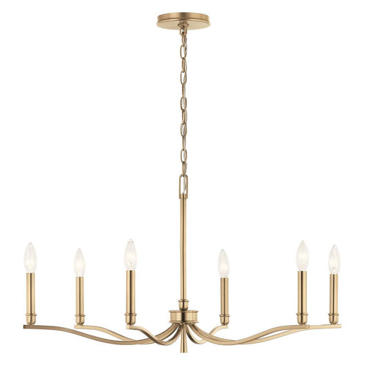 KICHLER 52695CPZ Malene 32 Inch 6 Light Chandelier in Champagne Bronze