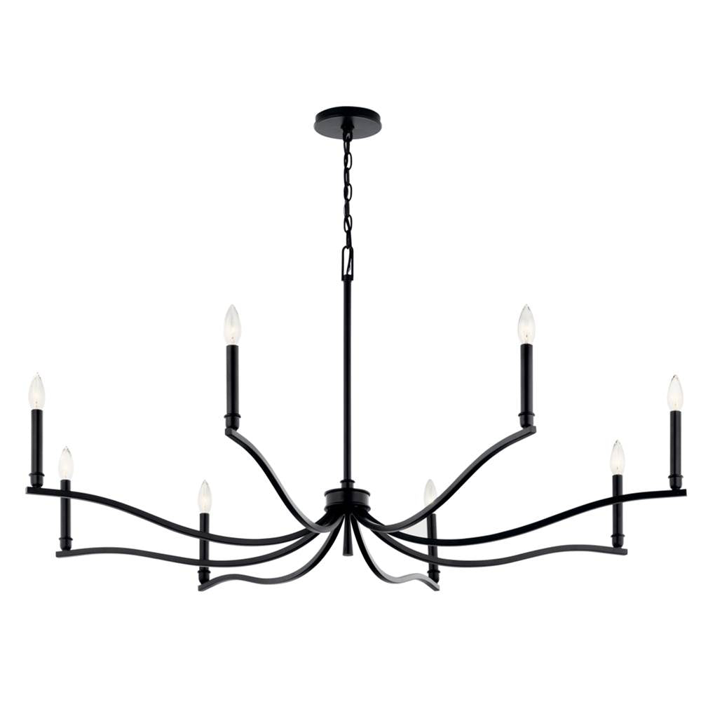 KICHLER 52697BK Malene 52 Inch 8 Light Chandelier in Black