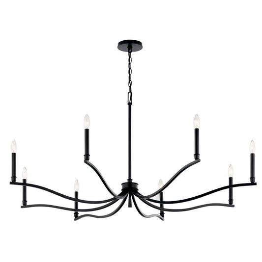 KICHLER 52697BK Malene 52 Inch 8 Light Chandelier in Black