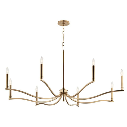 KICHLER 52697CPZ Malene 52 Inch 8 Light Chandelier in Champagne Bronze