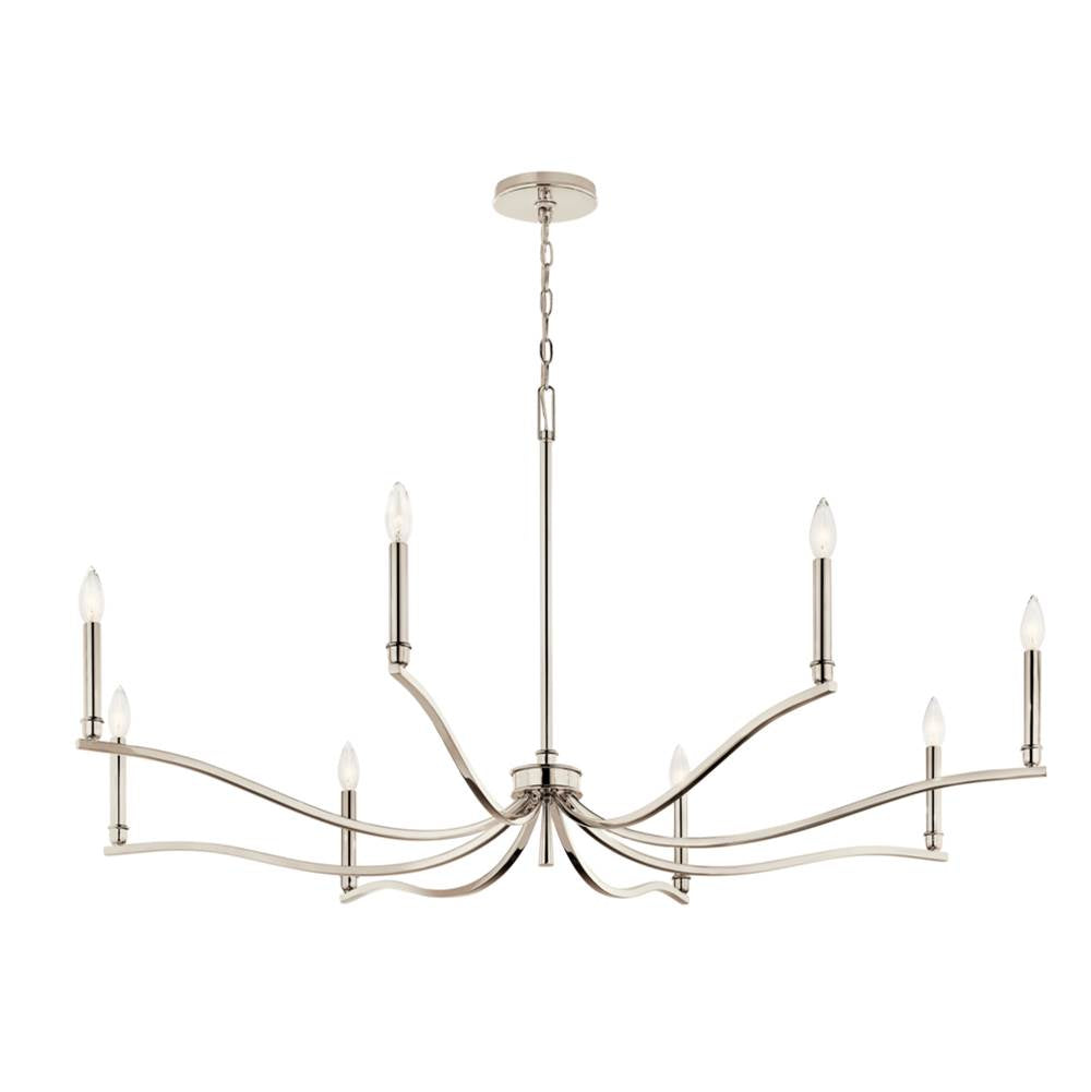 KICHLER 52697PN Malene 52 Inch 8 Light Chandelier in Polished Nickel