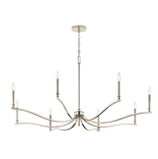 KICHLER 52697PN Malene 52 Inch 8 Light Chandelier in Polished Nickel