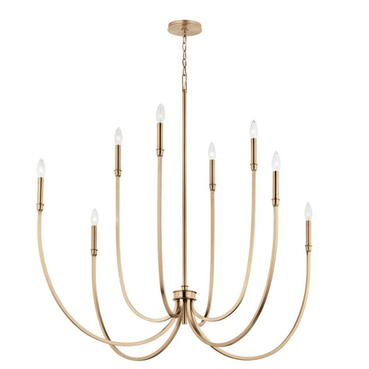KICHLER 52699CPZ Malene 45.25 Inch 8 Light Foyer Chandelier in Champagne Bronze
