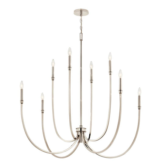KICHLER 52699PN Malene 45.25 Inch 8 Light Foyer Chandelier in Polished Nickel