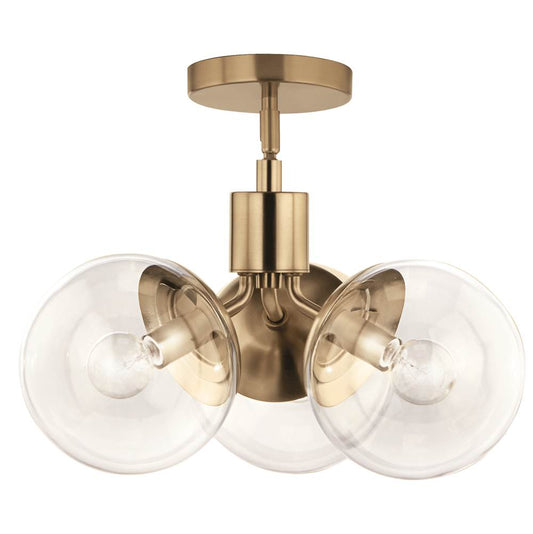 KICHLER 52700CPZCLR Silvarious 16.5 Inch 3 Light Convertible Pendant with Clear Glass in Champagne Bronze