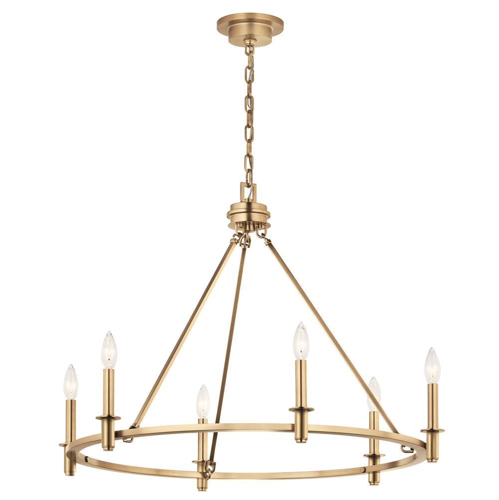 KICHLER 52705CPZ Carrick 32.25 Inch 6 Light Chandelier in Champagne Bronze