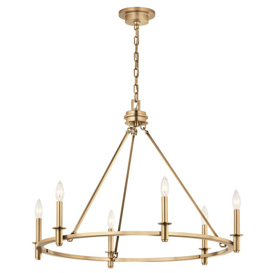KICHLER 52705CPZ Carrick 32.25 Inch 6 Light Chandelier in Champagne Bronze