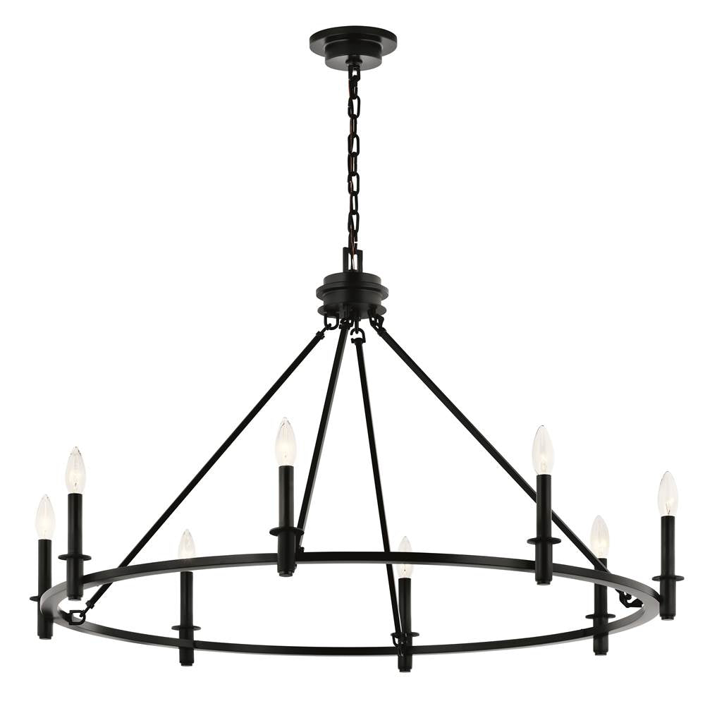 KICHLER 52706BK Carrick 40.75 Inch 8 Light Chandelier in Black