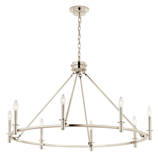 KICHLER 52706PN Carrick 40.75 Inch 8 Light Chandelier in Polished Nickel