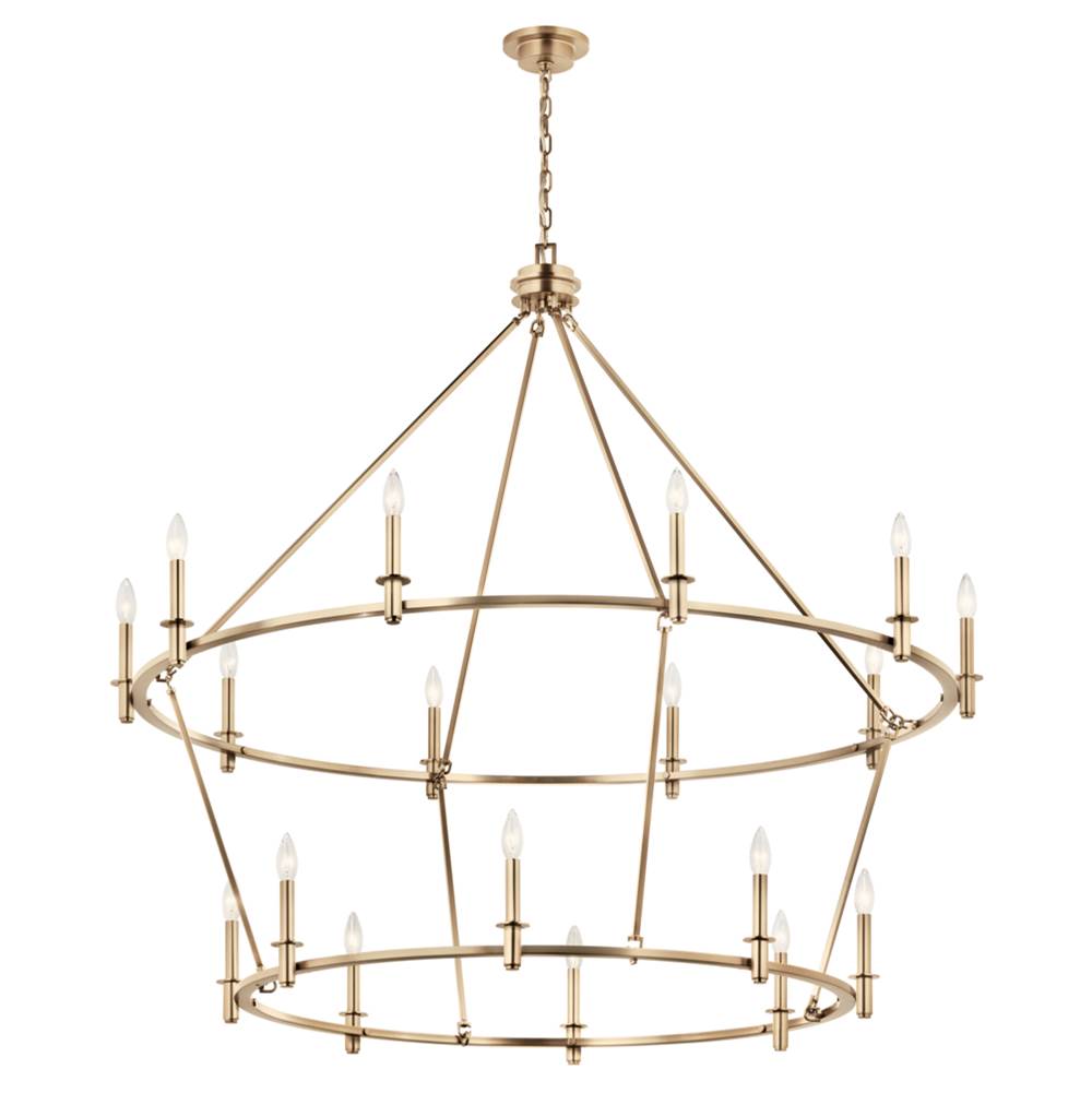 KICHLER 52708CPZ Carrick 54.25 Inch 18 Light 2-Tier Chandelier in Champagne Bronze