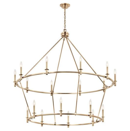 KICHLER 52708CPZ Carrick 54.25 Inch 18 Light 2-Tier Chandelier in Champagne Bronze