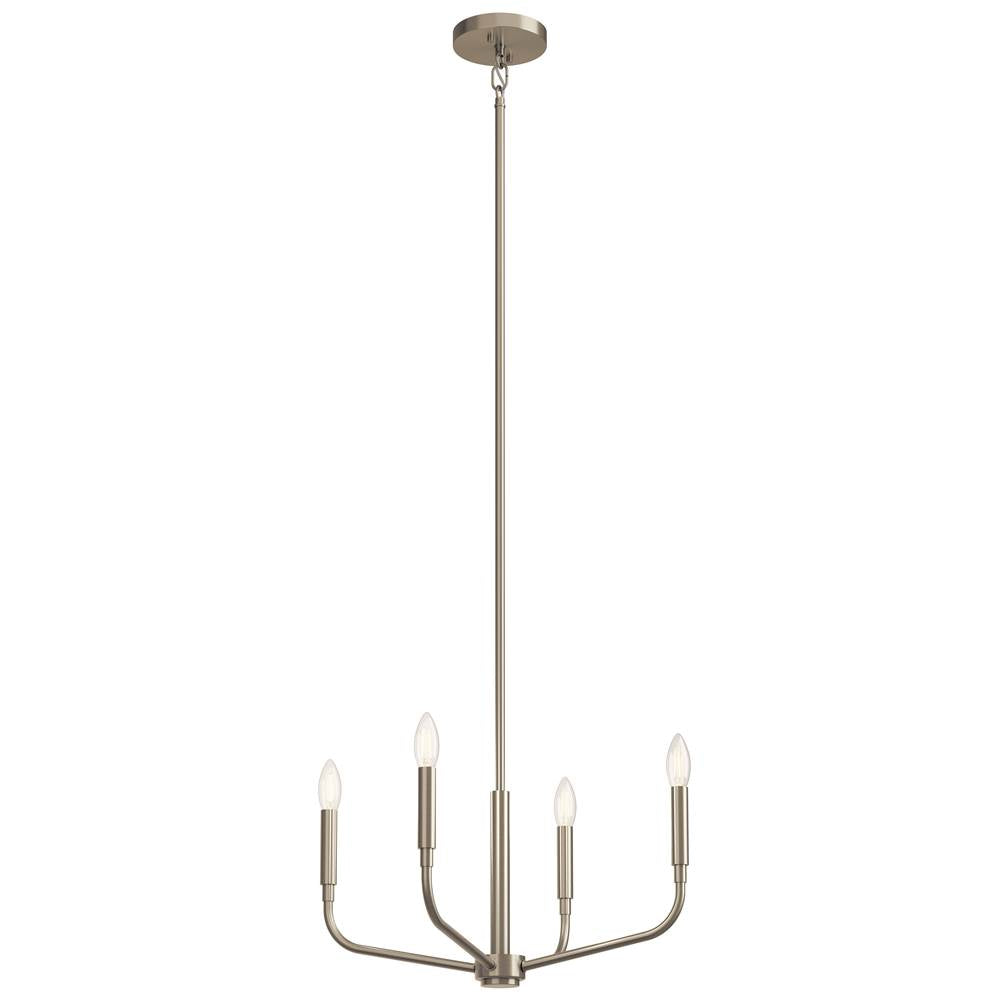 KICHLER 52716NI Madden 20 Inch 4 Light Convertible Chandelier in Brushed Nickel