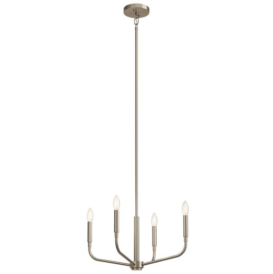 KICHLER 52716NI Madden 20 Inch 4 Light Convertible Chandelier in Brushed Nickel