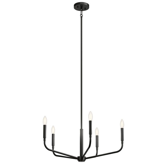 KICHLER 52717BK Madden 26 Inch 5 Light Chandelier in Black