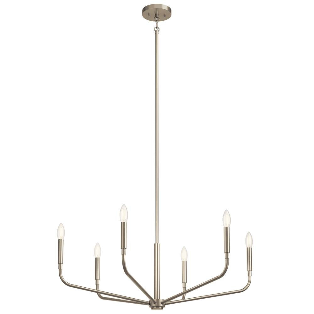 KICHLER 52718NI Madden 32 Inch 6 Light Chandelier in Brushed Nickel