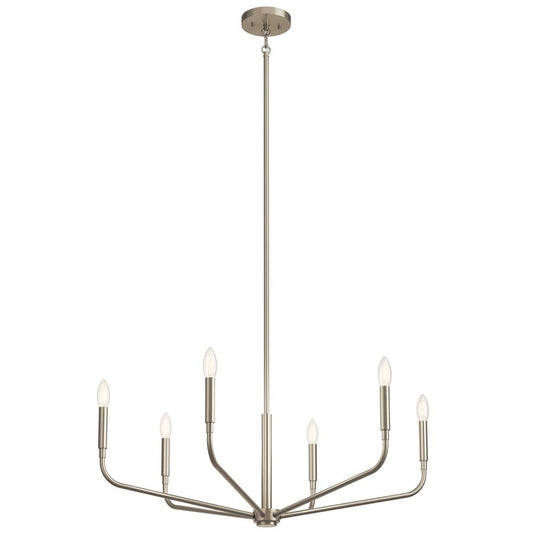 KICHLER 52718NI Madden 32 Inch 6 Light Chandelier in Brushed Nickel