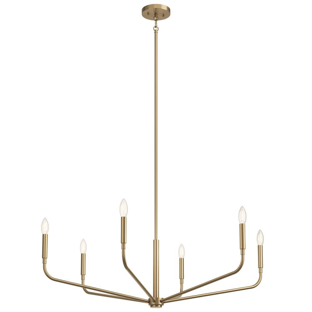 KICHLER 52719CPZ Madden 38 Inch 6 Light Chandelier in Champagne Bronze