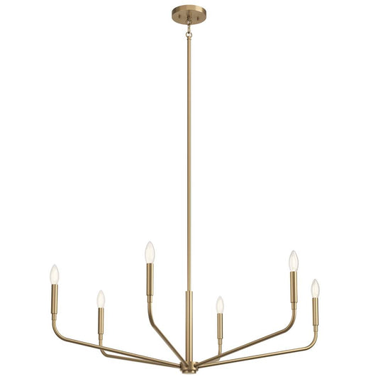 KICHLER 52719CPZ Madden 38 Inch 6 Light Chandelier in Champagne Bronze
