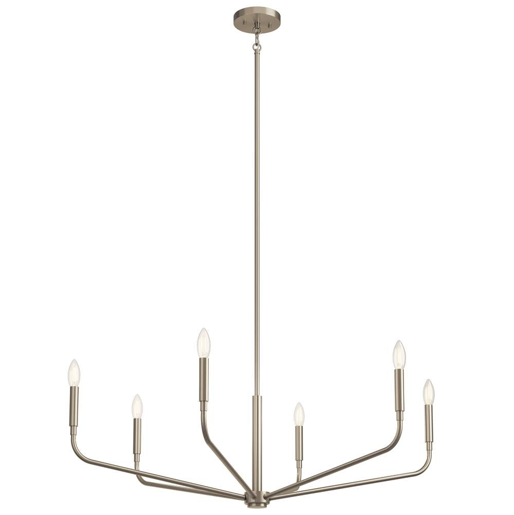 KICHLER 52719NI Madden 38 Inch 6 Light Chandelier in Brushed Nickel