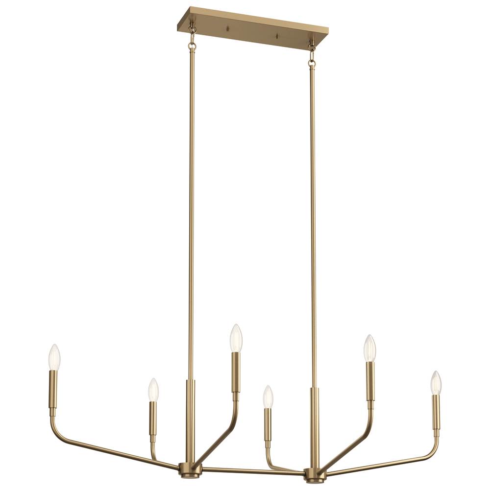 KICHLER 52721CPZ Madden 45 Inch 6 Light Linear Chandelier in Champagne Bronze