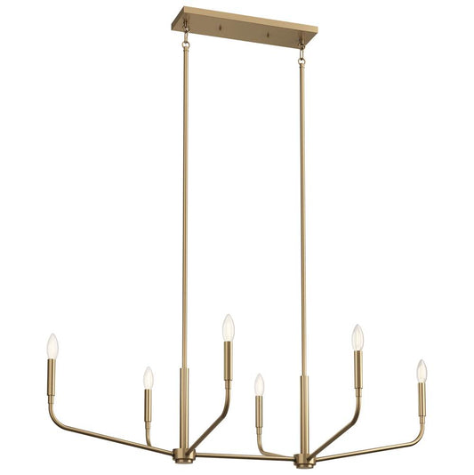 KICHLER 52721CPZ Madden 45 Inch 6 Light Linear Chandelier in Champagne Bronze