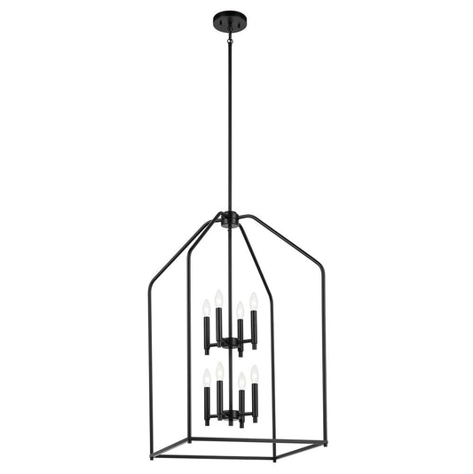 KICHLER 52723BK Madden 36" 8 Light Foyer Pendant in Black
