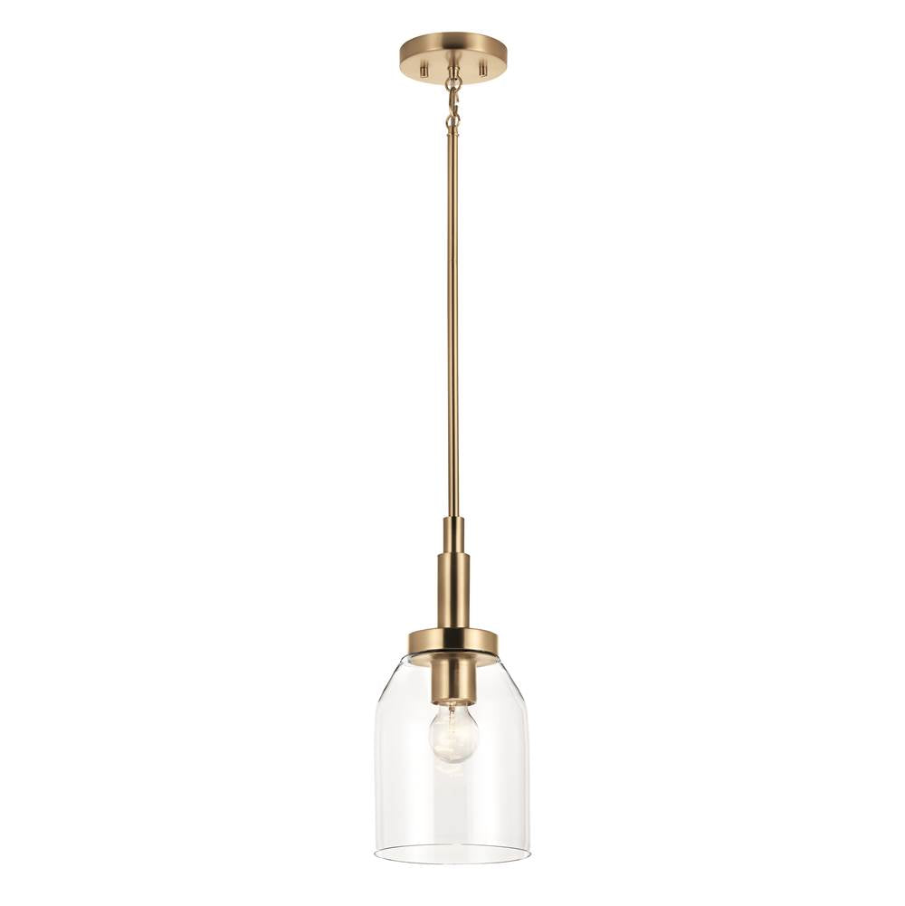 KICHLER 52725CPZ Madden 15 Inch 1 Light Mini Pendant with Clear Glass in Champagne Bronze