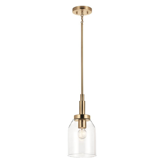 KICHLER 52725CPZ Madden 15 Inch 1 Light Mini Pendant with Clear Glass in Champagne Bronze