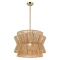 KICHLER 52734CPZ Ophira 22 Inch 1 Light Pendant With Jute Shade In Champagne Bronze
