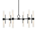 KICHLER 52752BKLED Riven 33 Inch Led 12 Light Chandelier With Clear Fluted Glass In Black