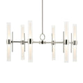 KICHLER 52752PNLED Riven 33 Inch Led 12 Light Chandelier With Clear Fluted Glass In Polished Nickel