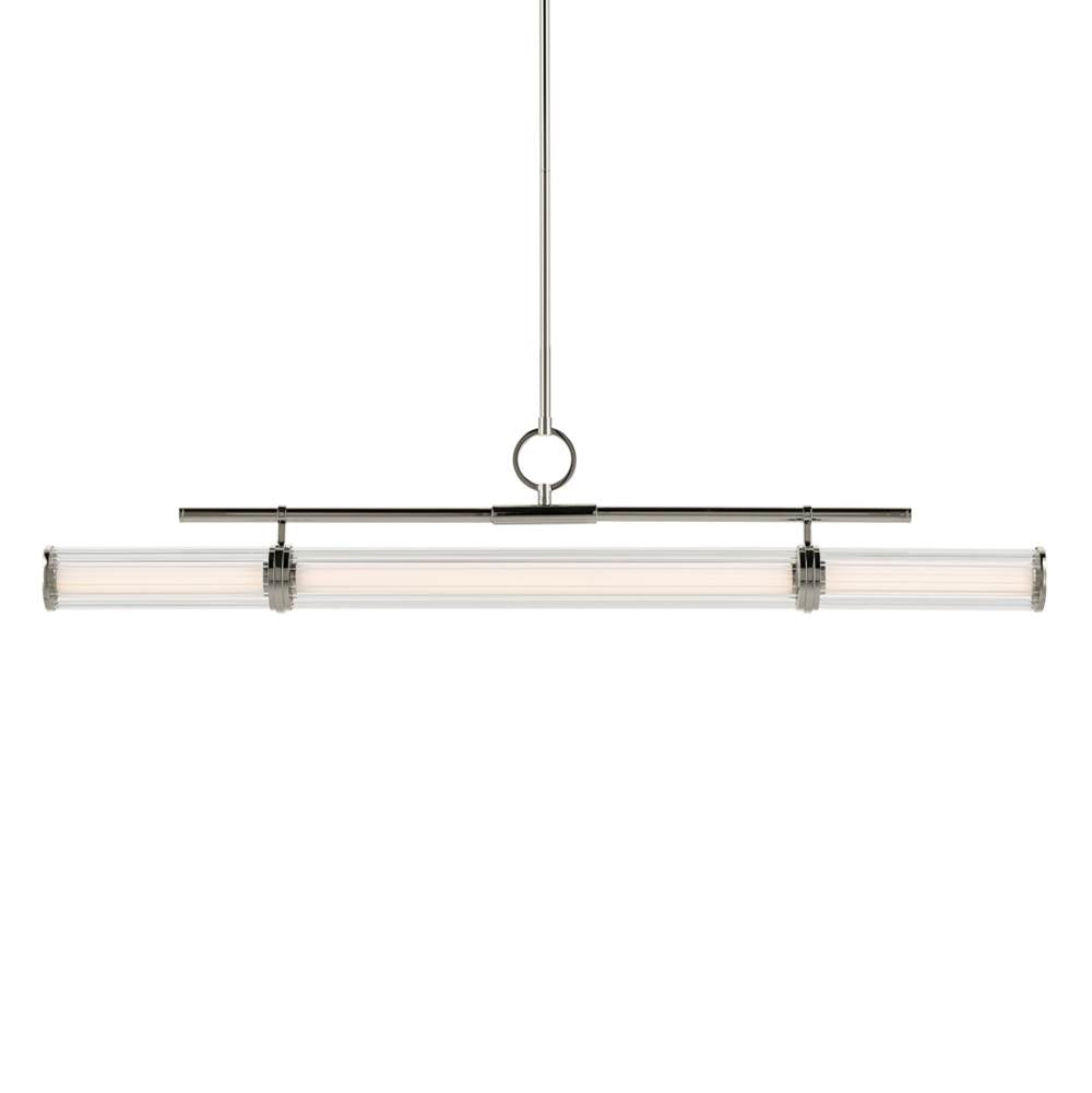 KICHLER 52753PNLED Riven 48.25 Inch Led 1 Light Linear Chandelier With Clear Fluted Glass In Polished Nickel