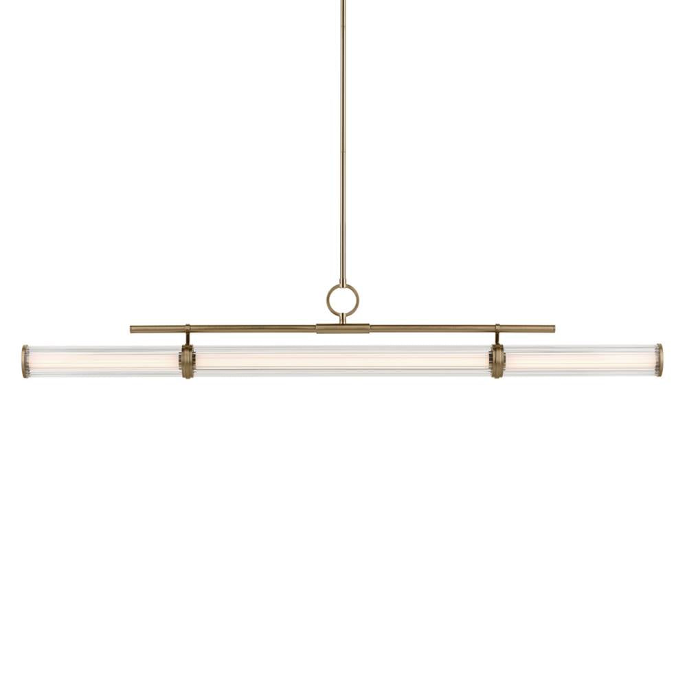 KICHLER 52754CPZLED Riven 60.25 Inch LED 1 Light Linear Chandelier with Clear Fluted Glass in Champagne Bronze