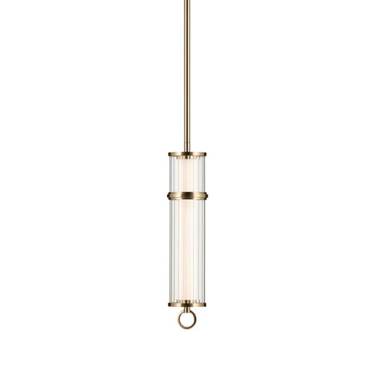 KICHLER 52755CPZLED Riven 15.5 Inch LED 1 Light Pendant with Clear Fluted Glass in Champagne Bronze