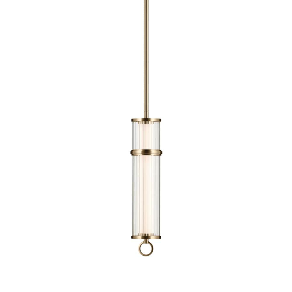 KICHLER 52755CPZLED Riven 15.5 Inch Led 1 Light Pendant With Clear Fluted Glass In Champagne Bronze