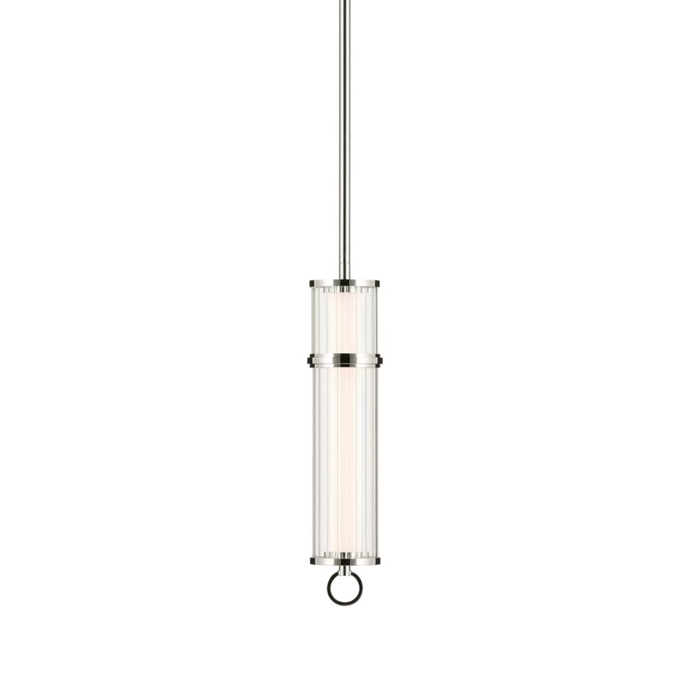 KICHLER 52755PNLED Riven 15.5 Inch Led 1 Light Pendant With Clear Fluted Glass In Polished Nickel