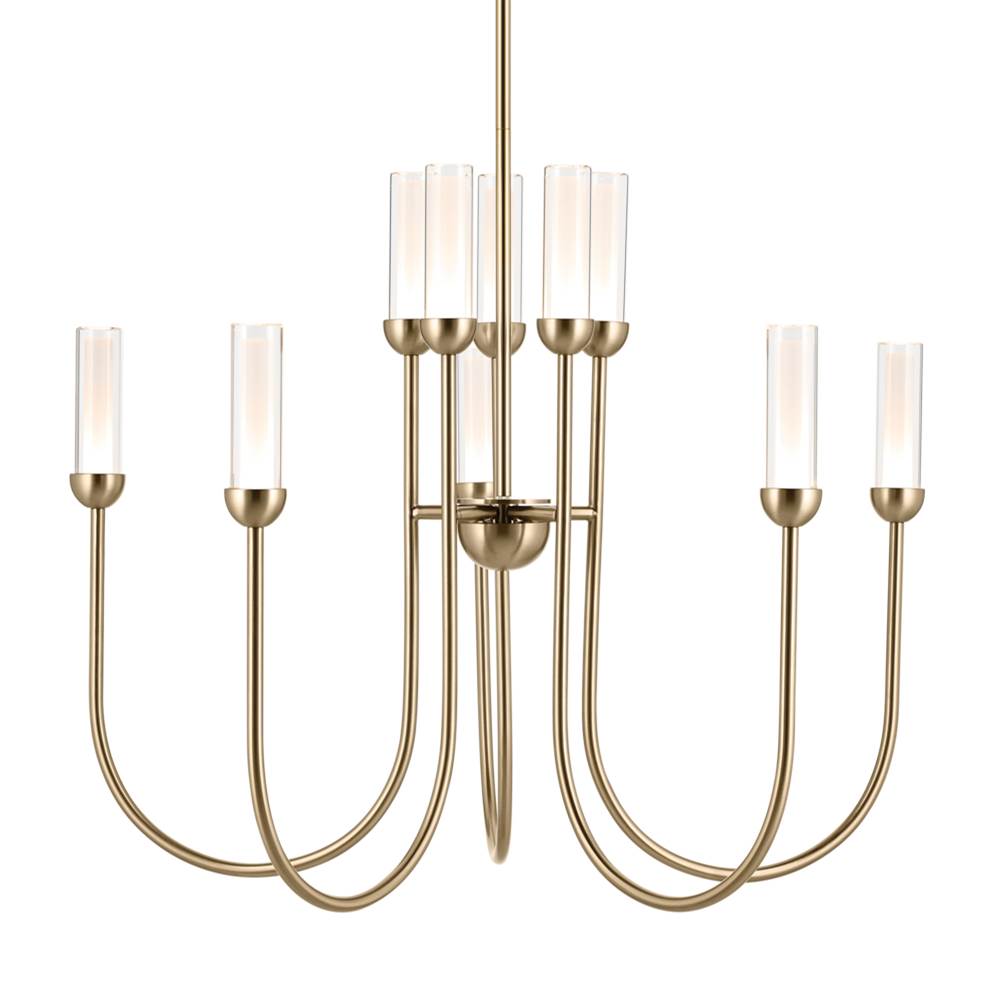 KICHLER 52757CPZLED Moraine 30 Inch LED 10 Light 2-Tier Chandelier in Champagne Bronze